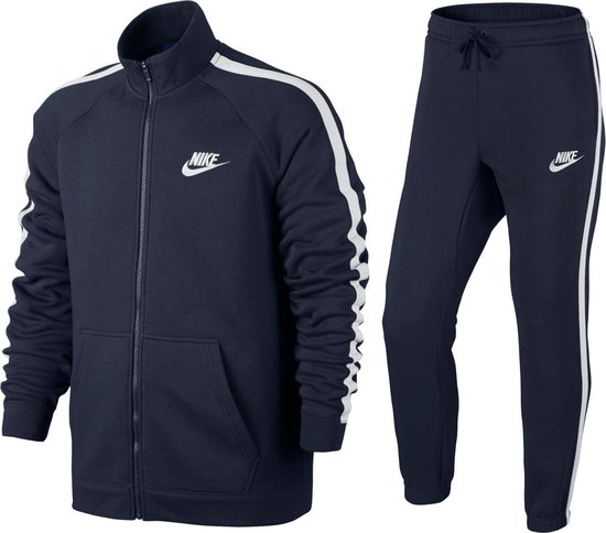 kat Automatisch Muf Nike Sportswear Fleece Trainingspak Heren Trainingspak - Maat XS - Mannen -  blauw/wit | bol.com