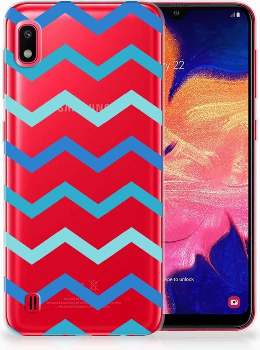 Samsung Galaxy A10 TPU bumper Zigzag Blauw