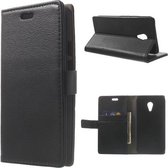 Litchi Wallet Hoesje Motorola Moto G2 zwart