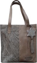 Blended - leren shopper- sand/sand