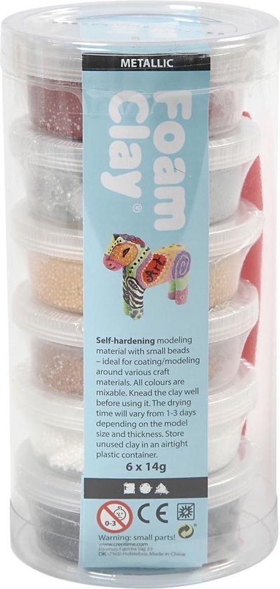 Foam Clay®, 6x14 gr, kleuren assorti