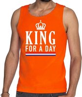 Oranje King for a day tanktop / mouwloos shirt - Singlet voor heren - Koningsdag kleding M