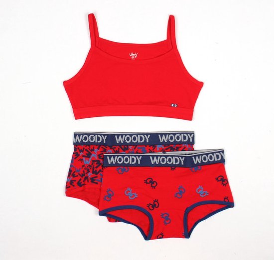Woody ondergoed set meisjes - multi - 1 topje en 2 boxers - maat 140 |  bol.com