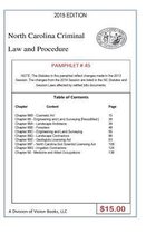 North Carolina Criminal Law and Procedure-Pamphlet 45