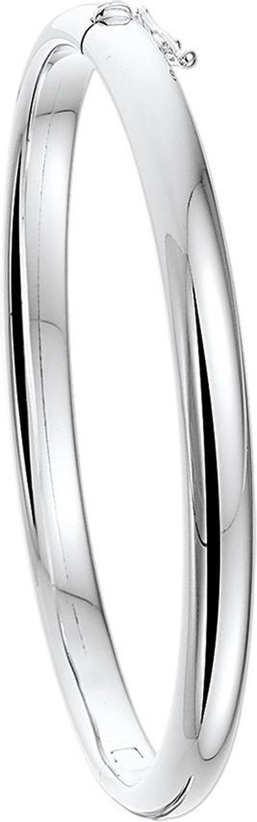 The Jewelry Collection Bangle Scharnier Bolle Buis - 6 X 60 mm - Zilver