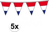 5x Vlaggenlijnen Holland rood wit blauw - slingers