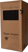 Natural Straws papieren rietjes - Zwart - 250 stuks - 19,7 cm - 100% Composteerbaar