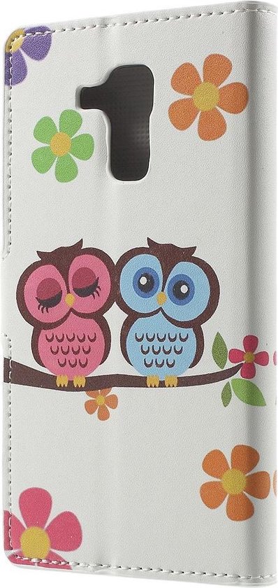 Aktentas verrassing Romantiek Book Case Cover Huawei GT3 / Honor 5c - Twee Uilen | bol.com