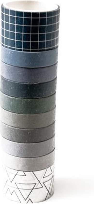 Washi Tapes Greens | Set van 10 Rolletjes Washi Tape | Decoratie Tape - Merkloos