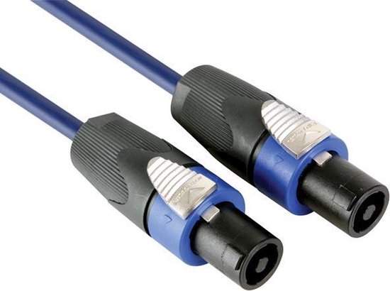 Câble haut-parleur Neutrik Speakon plugs - 2x2.5mm² - Blauw - 3 mètres | bol