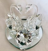 Kristal glas zwaan 13X10cm 2 in 1 met kristal glas diamant van 4.5CM