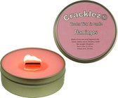 Cracklez® Knetterende Houten Lont Geur Kaars in blik Flamingos. Ambient. Roze.