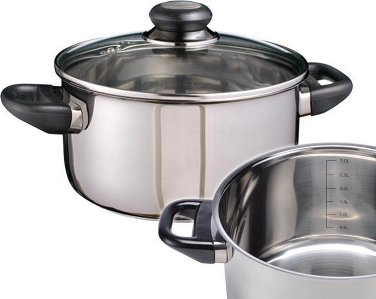 Haushalt 21304 - RVS kookpan 20cm met glazen deksel
