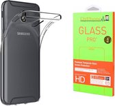 DrPhone Samsung J5 2017 (J530) TPU Hoesje - Transparant Ultra Dun Premium Soft-Gel Case + DrPhone J5 2017 Glas - Glazen