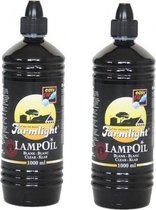 2x Lampenolie / fakkelolie -1 liter- met aansteker