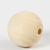 Perles en bois, d: 40 mm, baie de porcelaine, 6 pièces