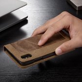 Leren + stof Bookcase - Iphone X/XS - Bruin - Caseme