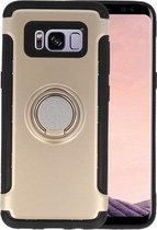 Goud Pantser TPU met Ringhouder hoesje voor Samsung Galaxy S8 Plus