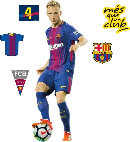 Muursticker Voetbalspeler Rakitic - FC Barcelona - Kinderkamer - 55 cm hoog
