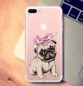 Apple Iphone 7 Plus / 8 Plus Siliconen hoesje transparant - Schattig hondje