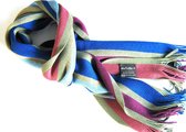 MANNEN SJAAL LINES BEIGE BLAUW ROZE