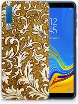 Geschikt voor Samsung Galaxy A7 (2018) TPU Siliconen Hoesje Design Barok Goud