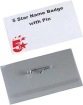 5 Star badge met speld formaat 40 x 75 mm doos van 100 stuks