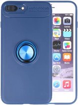 Softcase voor iPhone 8 / 7 Plus Hoesje met Ring Houder Navy