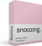 Snoozing - Katoen-satijn - Hoeslaken - Tweepersoons - 150x200 cm - Roze