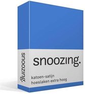 Snoozing - Katoen-satijn - Hoeslaken - Eenpersoons - Extra Hoog - 100x220 cm - Meermin