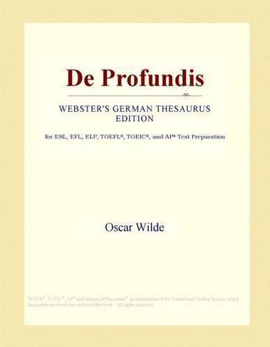 De Profundis (ster's German Thesaurus Edition) (ebook), Icon Group