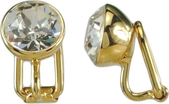 Traveller Clip D'Oreille – Perle Majorque 8 Mm + Cristaux Preciosa – Plaqué Platine – Sans Trou D'Oreille – Couleurs Assorties