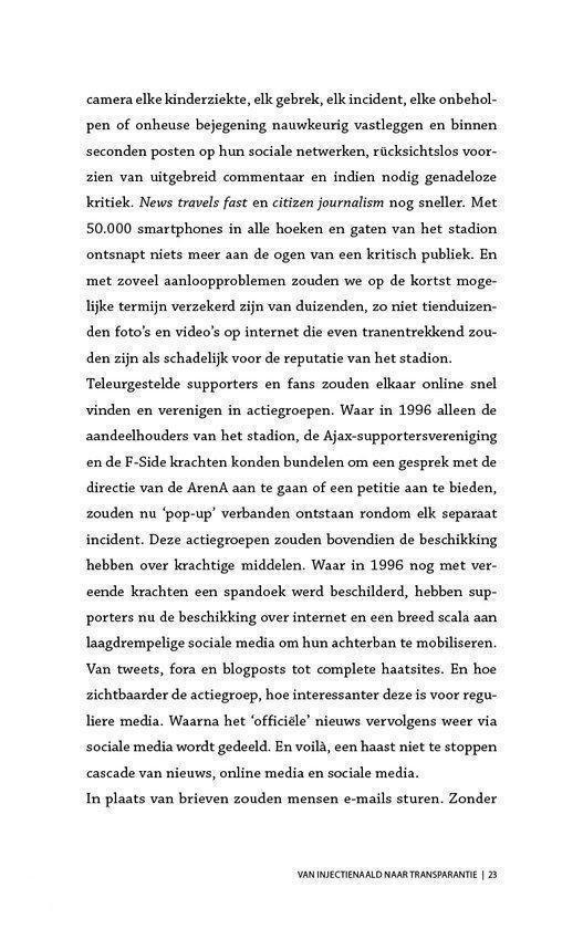 Tekst over camera's, kinderziektes, media en supporters.