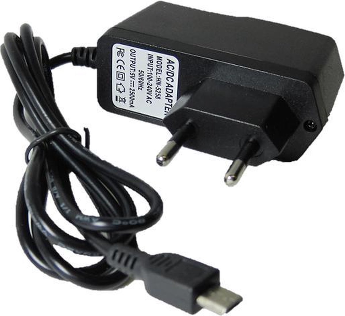 5V 2,5A power supply voedingsadapter 2500mA micro-USB met EU stekker voor o.a. Raspberry Pi 3 en 3B+ - Merkloos