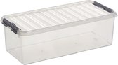 Sunware - Q-line opbergbox 9,5L transparant metaal - 48,5 x 19 x 14,7 cm