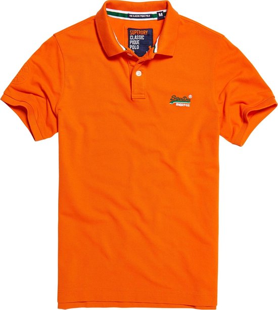 Superdry Classic Pique Polo T-shirt Heren Sportpolo casual - Maat M - Mannen  - oranje | bol.com