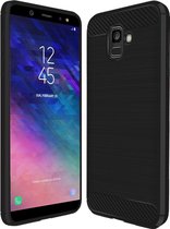 Brushed Backcover hoesje Geschikt voor: Samsung Galaxy A6 2018 - Zwart