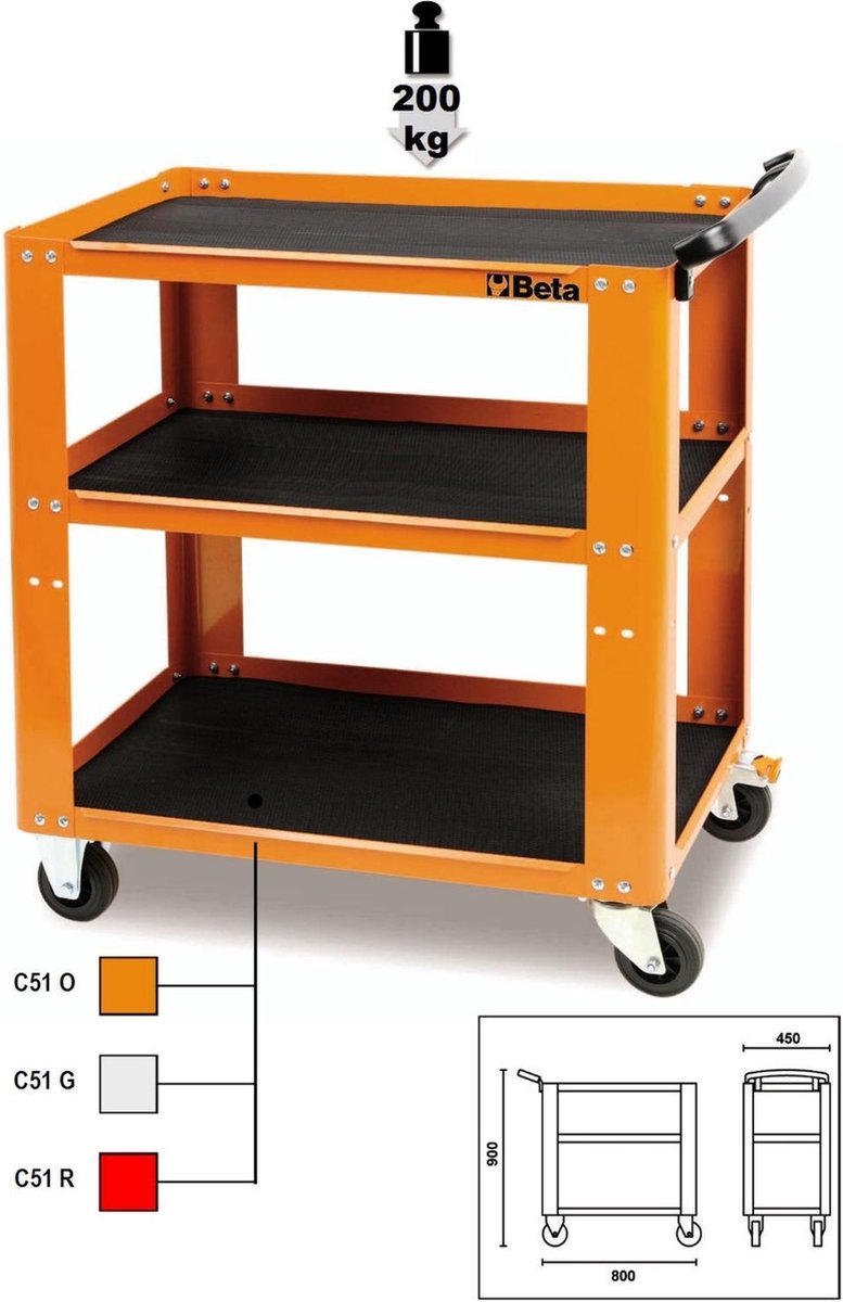 Beta Tools Gereedschapswagen C51/O oranje
