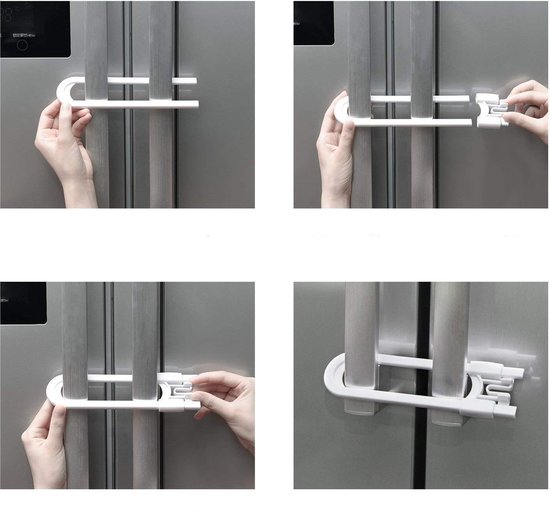 4 stuks koelkastdeur kinderbestendig, zelfklevende kinderveiligheidskast sloten voor keuken oven deur magnetron, baby proofing kit, eenvoudig te installeren