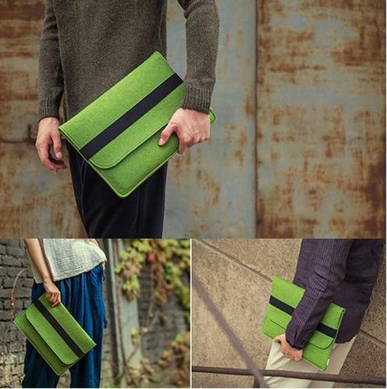 Stevige laptop hoes van vilt licht grijs maat 13 inch Macbook hoes 13