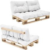 [en.casa]® Tweezitsbank - palletbank - compleet - wit