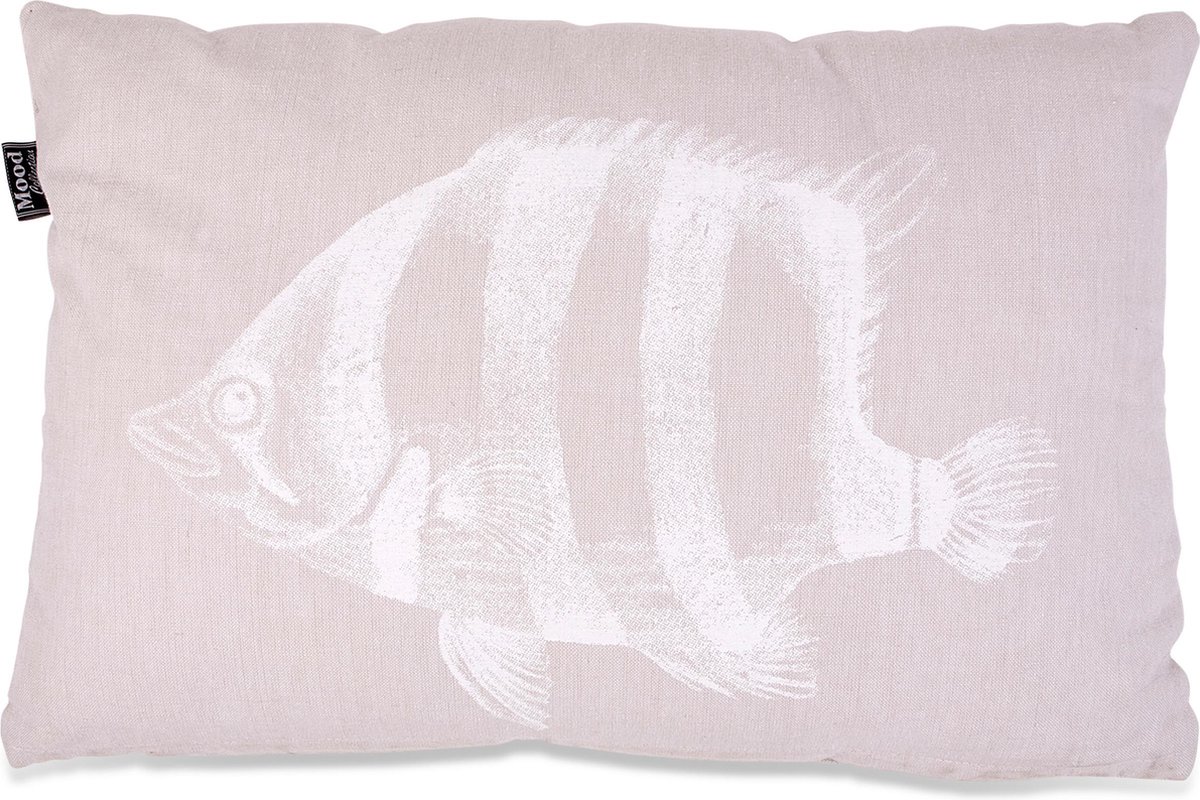 In The Mood Chambray Vis - Sierkussen - 30x45 cm - Kiezel Zand
