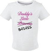 Baby shirtje wit "Badass" maat 12 mnd