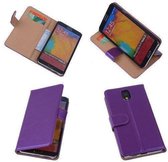 PU Leder Lila Hoesje Samsung Galaxy Note 3 Book/Wallet Case/Cover