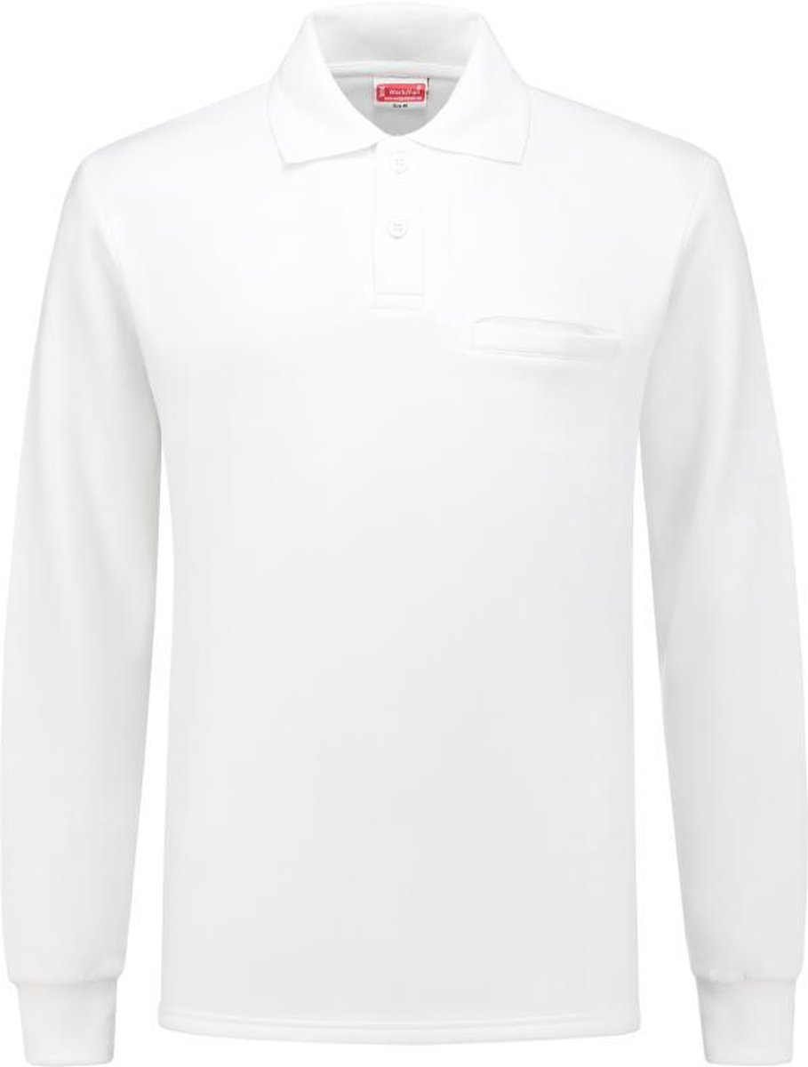 Workman Polosweater Outfitters - 2301 wit + borstzakje - Maat 2XL