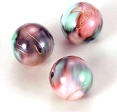 Rond - Perles de bijoux en peinture à l'huile - Jade Brown - 36 pièces - 18 mm