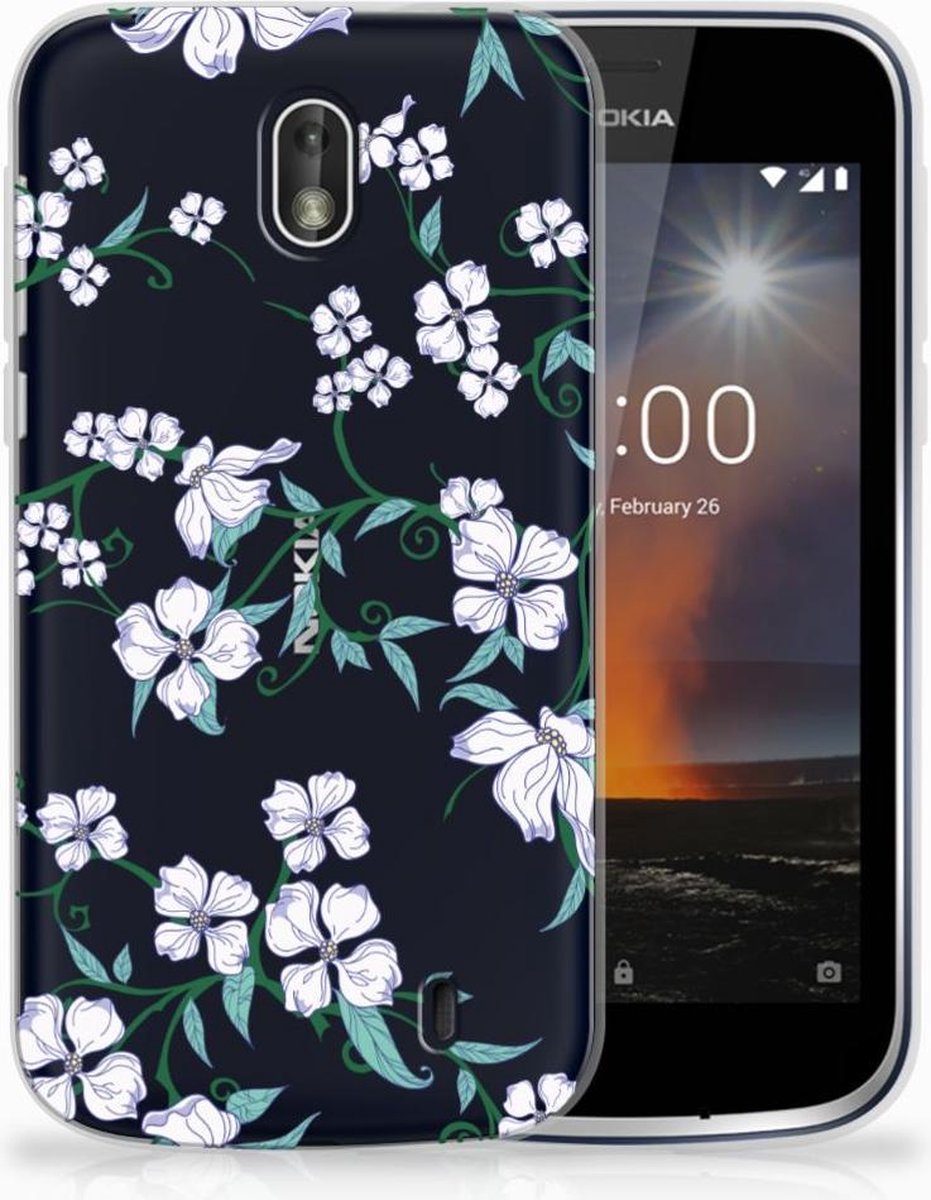 Nokia 1 Uniek TPU Case Blossom White