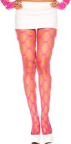 Music Legs - Panty Met Netprint - Roze - sexy panty - pikante panty - kousen - sexy kousen - pikante kousen - beenmode - sexy beenmode - pikante beenmode - panty met print - netprint - net pr