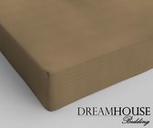 Dreamhouse Katoen Hoeslaken - 90x200 cm - Taupe - Eenpersoons