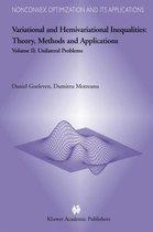 Variational and Hemivariational Inequalities - Theory, Methods and Applications: Volume II